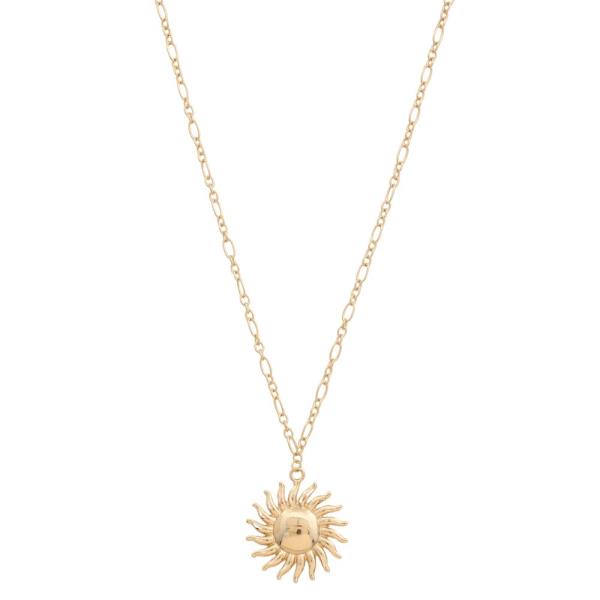 SUN PENDANT METAL NECKLACE