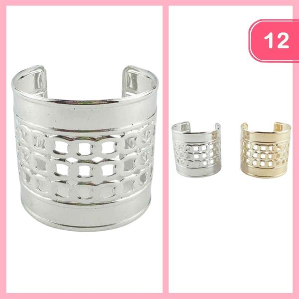 METAL CHAIN CUFF BRACELET (12 UNITS)