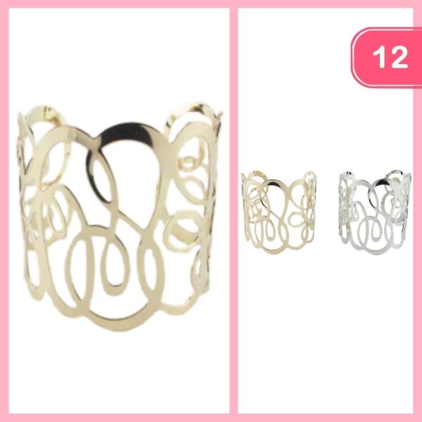 PATTERN OPEN CUFF BRACELET (12 UNITS)