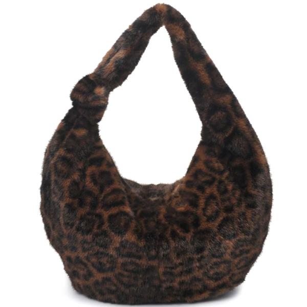 LEOPARD KNOT FUR CECILIA HOBO BAG
