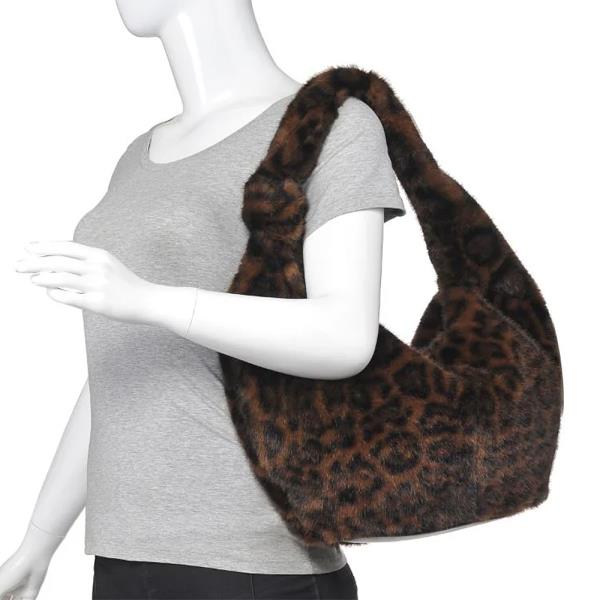 LEOPARD KNOT FUR CECILIA HOBO BAG