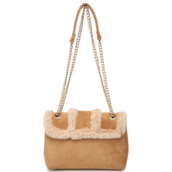 TEXTURE FUR DESIGN CROSSBODY BAG