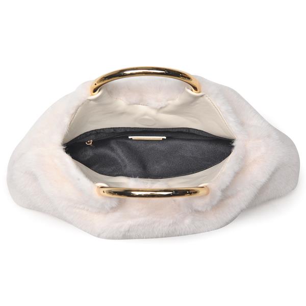 ALL OVER FUR HANDLE EVENING CLUTCH BAG