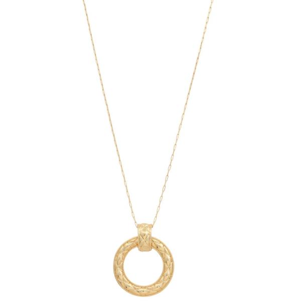 ROUND PENDANT METAL NECKLACE