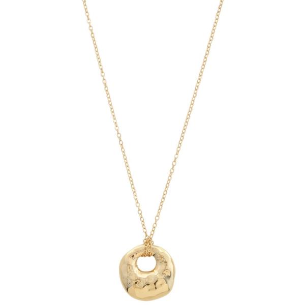 ROUND METAL PENDANT NECKLACE