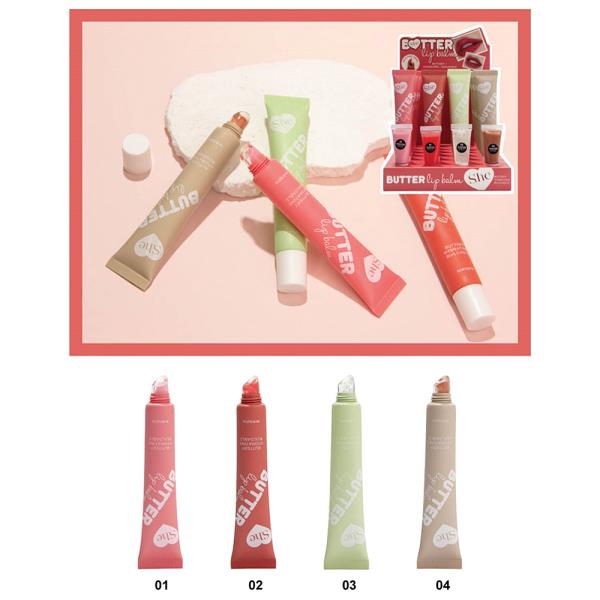SHE MAKEUP BUTTER LIP BALM (24 UNITS)