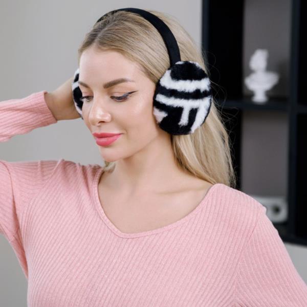FAUX FUR MONOGRAM EAR MUFFS