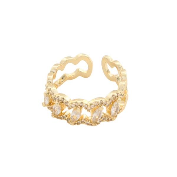 SODAJO CZ GOLD DIPPED ADJUSTABLE RING
