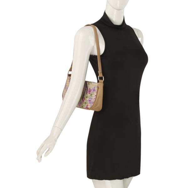 FLOWER EMBROIDERED SEQUIN DESIGN SHOULDER BAG