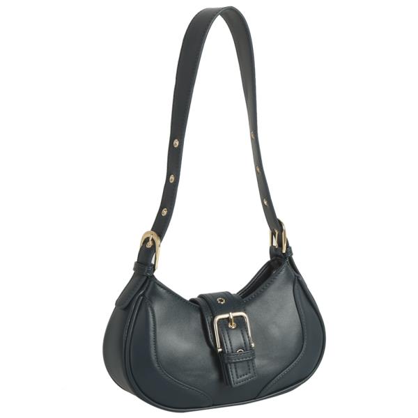 SMOOTH BUCKLE DESIGN SHOULDER BAG