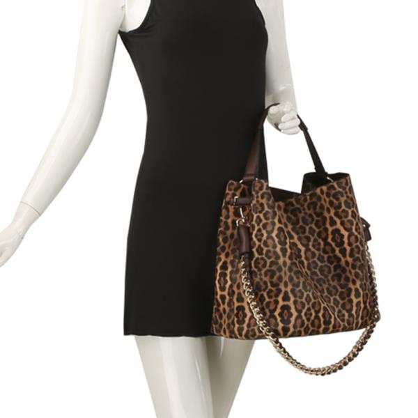 2IN1 ANIMAL PRINT HANDLE SATCHEL W CROSSBODY BAG