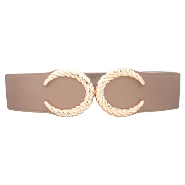 RIBBED DOUBLE C OPEN FRONT ELASTIC BELT