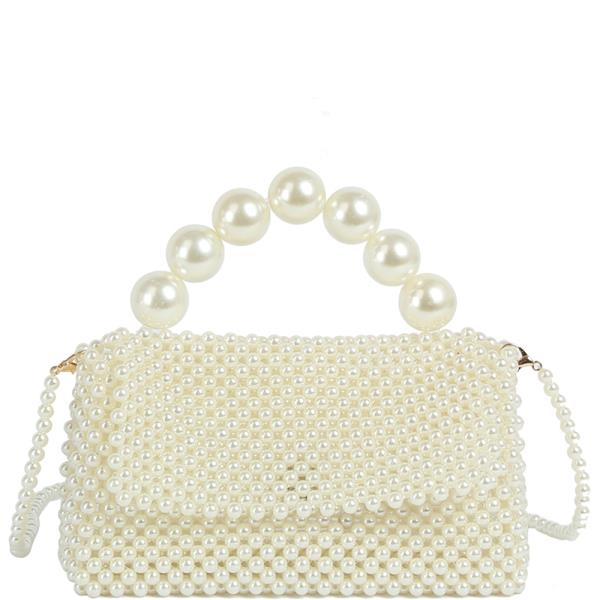 PEARL DESIGN HANDLE CROSSBODY BAG