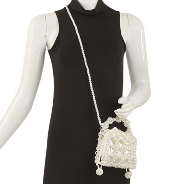 PEARL DESIGN HANDLE CROSSBODY BAG