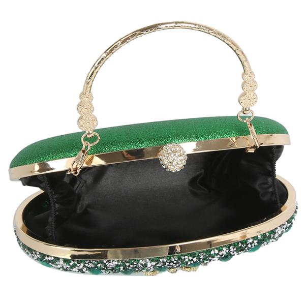 SPARKLING RHINESTONE GEM CROSSBODY CLUTCH