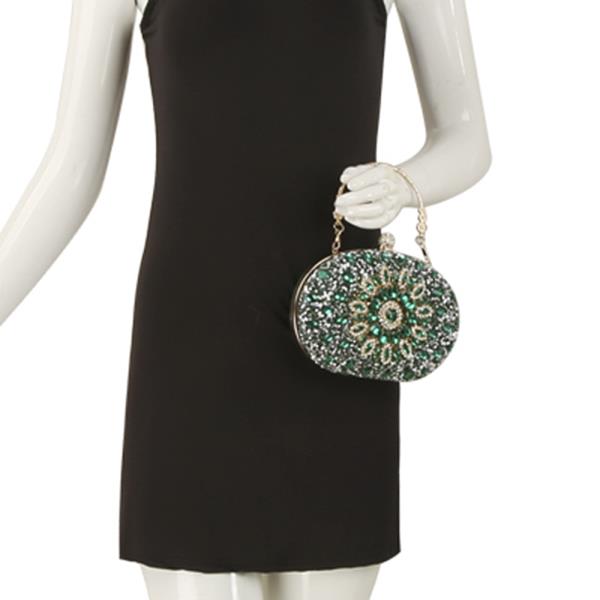 SPARKLING RHINESTONE GEM CROSSBODY CLUTCH