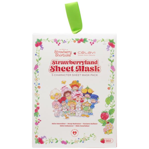 CELAVI X STRAWBERRY SHORTCAKE STRAWBERRYLAND 5 CHARACTER SHEET MASK PACK SET