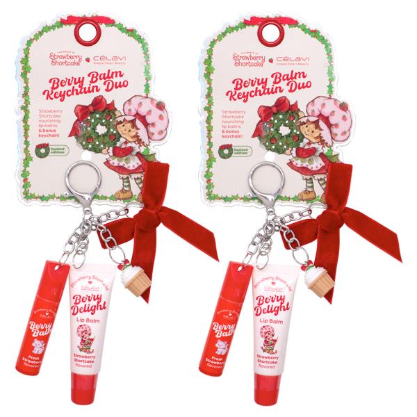 CELAVI X STRAWBERRY SHORTCAKE BERRY BALM KEYCHAIN DUO (2 UNITS)