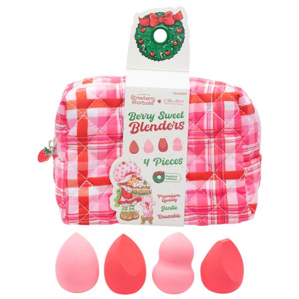 CELAVI X STRAWBERRY SHORTCAKE BERRY SWEET 4PC BLENDERS W ZIPPER POUCH