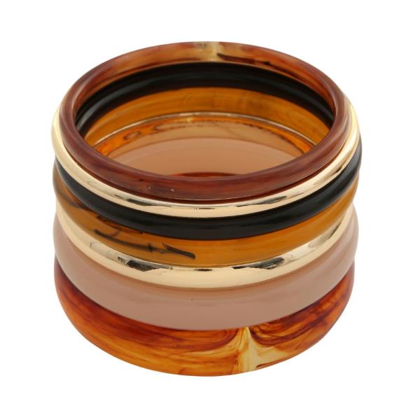 ACETATE ACRYLIC METAL BANGLE BRACELET SET