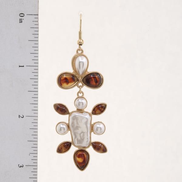 PEARL BEAD STONE DANGLE EARRING