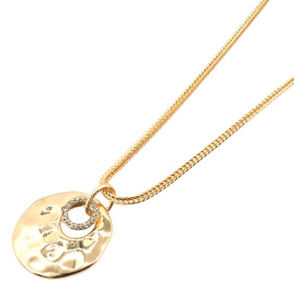 BOLD ROUND PENDANT METAL NECKLACE