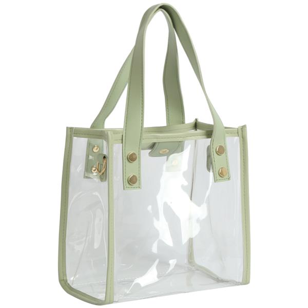 CLEAR HANDLE BAG W STRAP