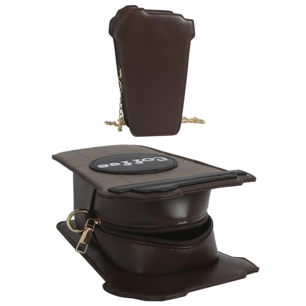 COFFEE DESIGN SHAPE CROSSBODY BAG