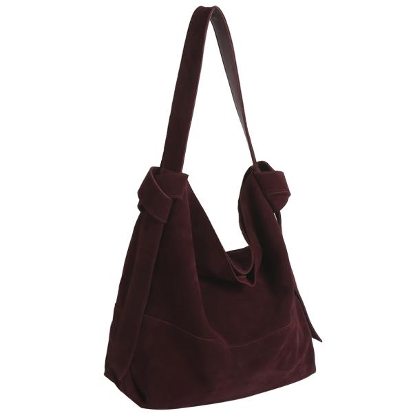 2IN1 PLAIN GENUINE LEATHER SHOULDER HOBO BAG W POUCH SET