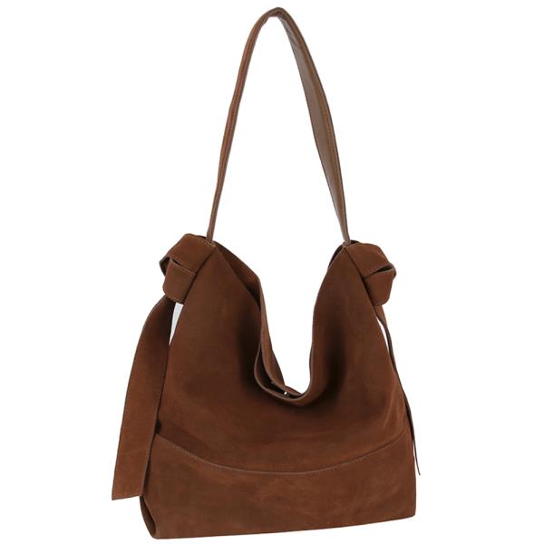 2IN1 PLAIN GENUINE LEATHER SHOULDER HOBO BAG W POUCH SET