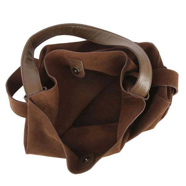2IN1 PLAIN GENUINE LEATHER SHOULDER HOBO BAG W POUCH SET