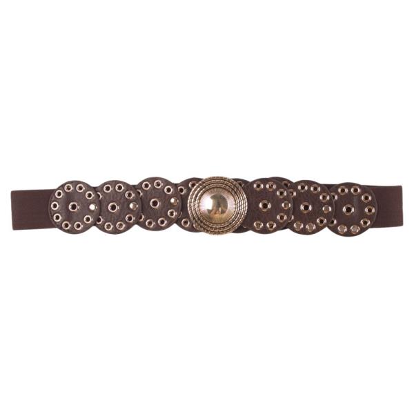WESTERN ROUND CONCHO ELASTIC BELT
