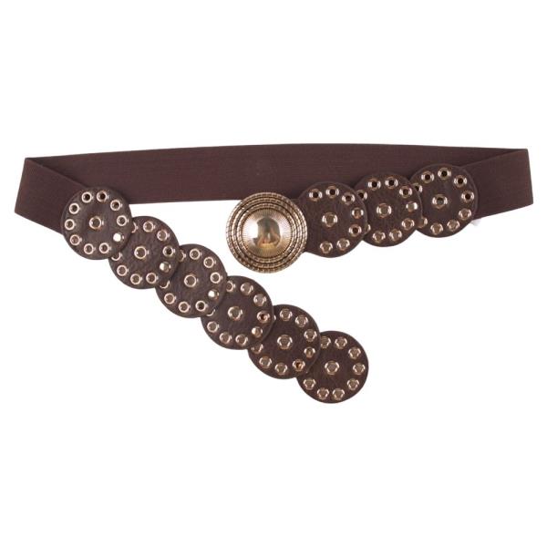 WESTERN ROUND CONCHO ELASTIC BELT
