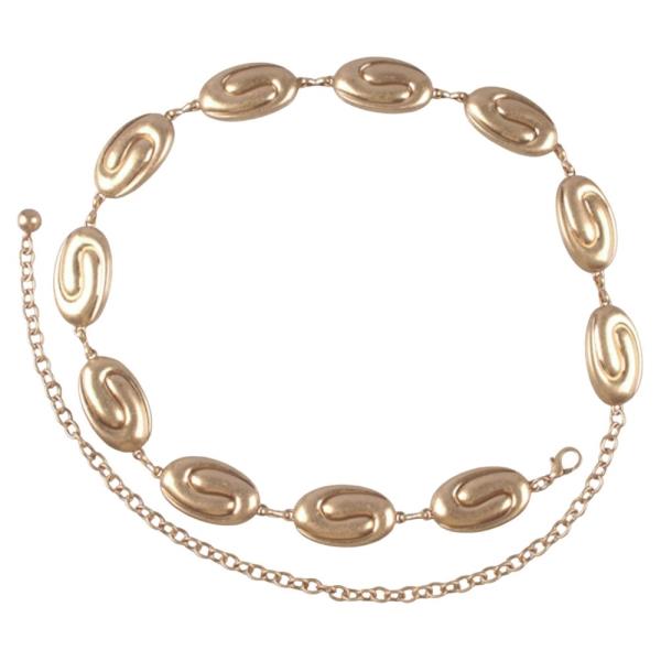 OVAL METAL DESIGN LINK HOOK BELT