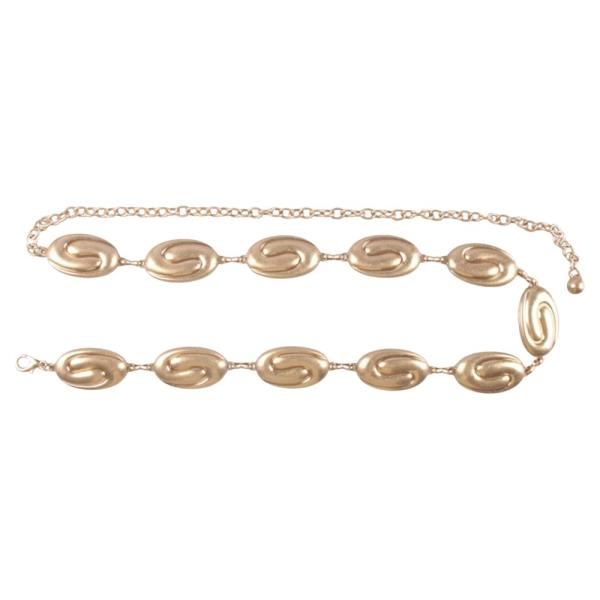 OVAL METAL DESIGN LINK HOOK BELT