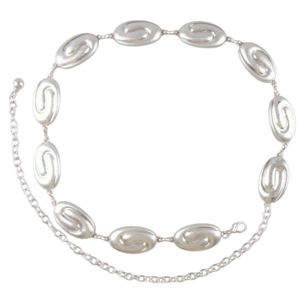 OVAL METAL DESIGN LINK HOOK BELT