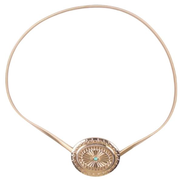 WESTERN ENGRAVED METAL CONCHO THIN BELT