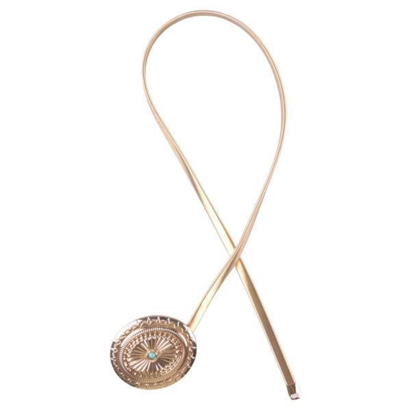 WESTERN ENGRAVED METAL CONCHO THIN BELT