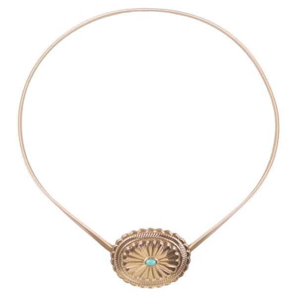 WESTERN ENGRAVED METAL CONCHO THIN BELT