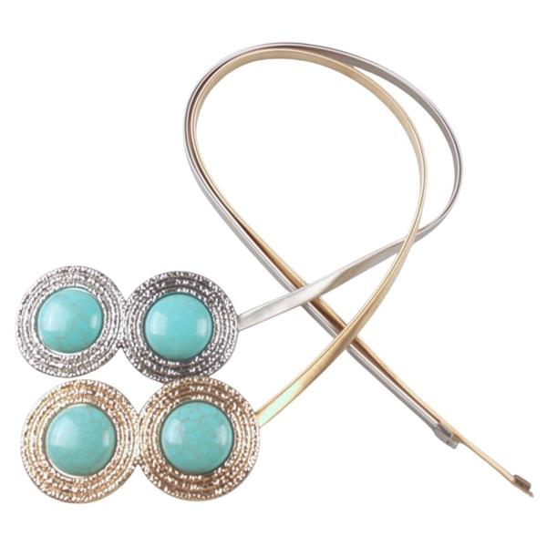 WESTERN TURQUOISE CONCHO THIN BELT
