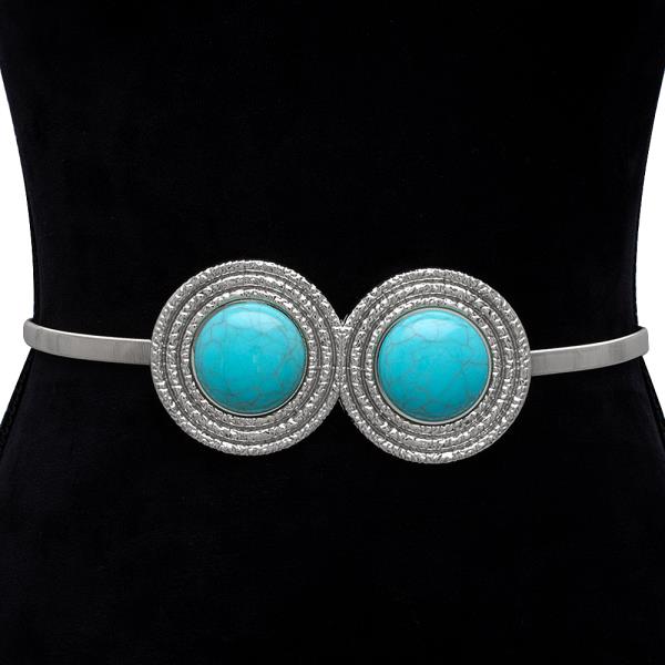 WESTERN TURQUOISE CONCHO THIN BELT