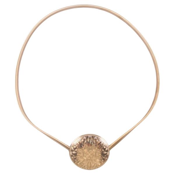 WESTERN EMBOSSED METAL CONCHO THIN BELT