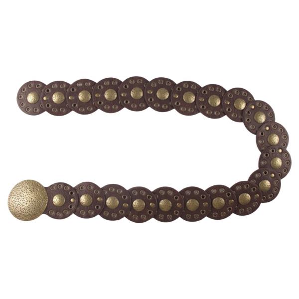 Y2K WESTERN HAMMERED METAL CONCHO FAUX LEATHER BELT