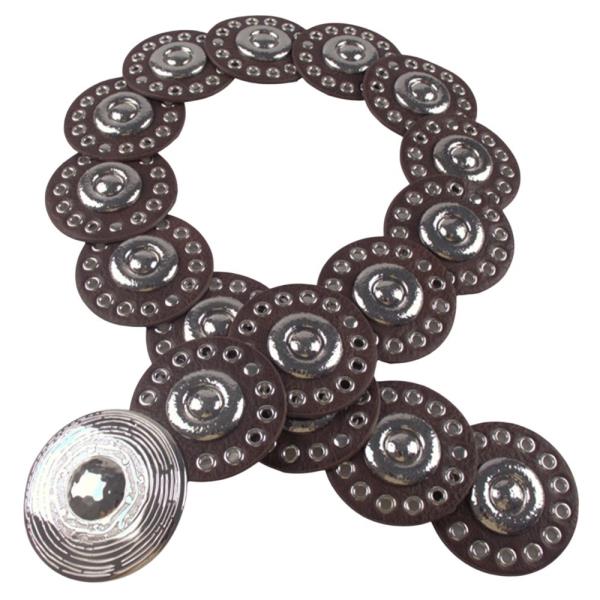 Y2K ROUND STUDDED CONCHO FAUX LEATHER BELT
