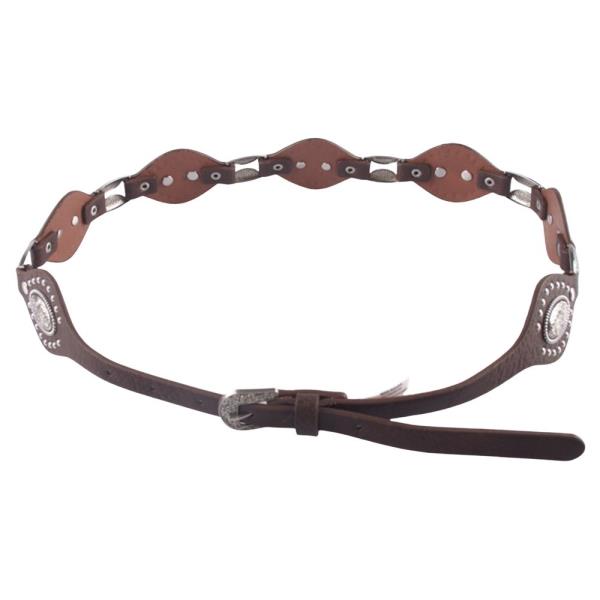 WESTERN CONCHO FAUX LEATHER BELT