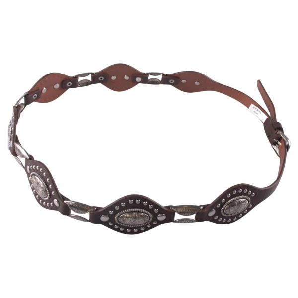 WESTERN CONCHO FAUX LEATHER BELT