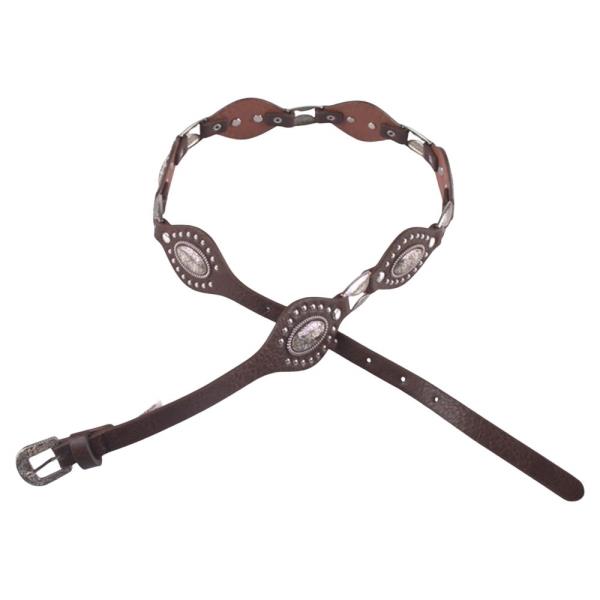 WESTERN CONCHO FAUX LEATHER BELT