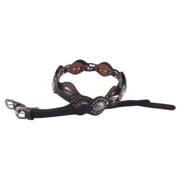 WESTERN CONCHO FAUX LEATHER BELT