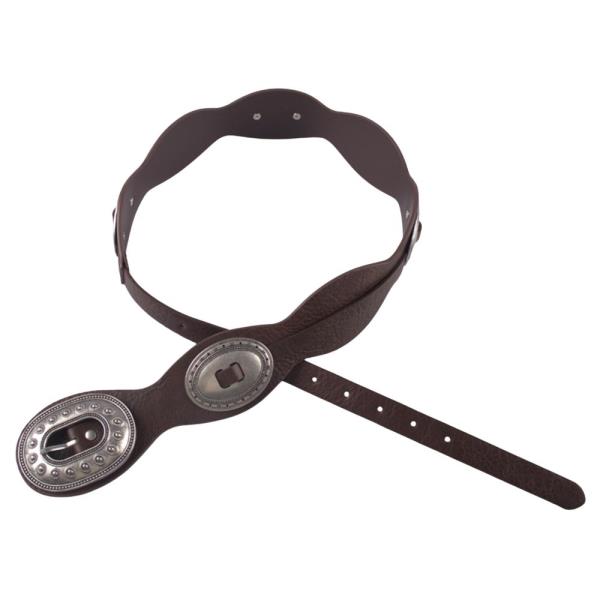 WESTERN OVAL CONCHO FAUX LEATHER BELT