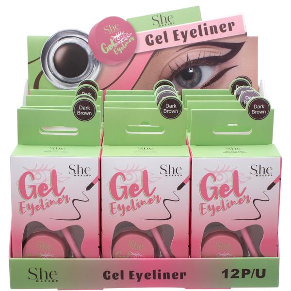 SHE MAKEUP GEL EYELINER (12 UNITS)
